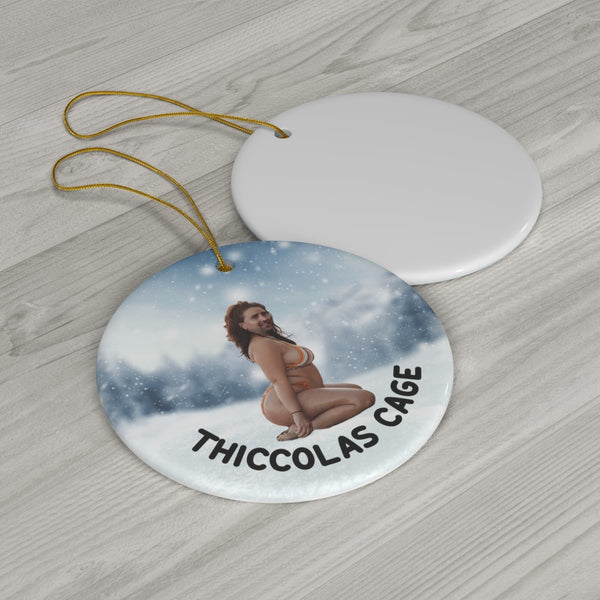 Thiccolas Cage Christmas Ornament