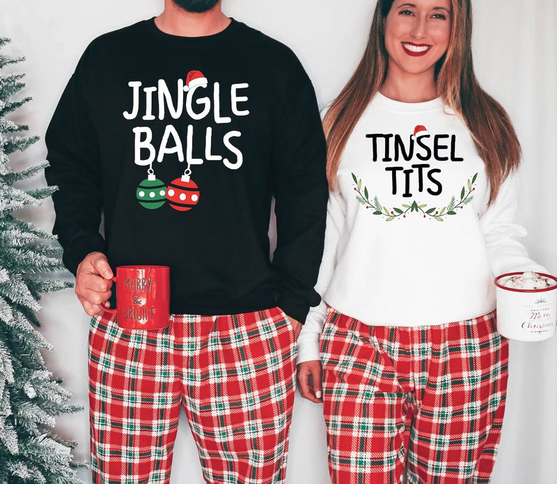 Jingle Balls Couples Sweatshirts Set
