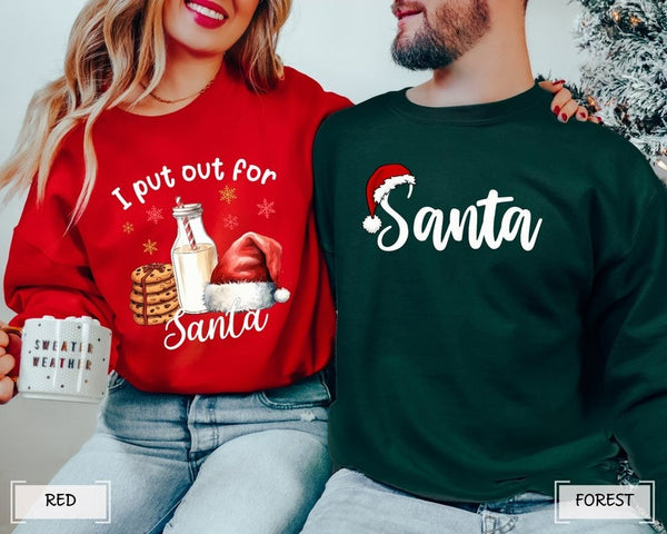 I Put Out For Santa Couples Sweatshirts Set