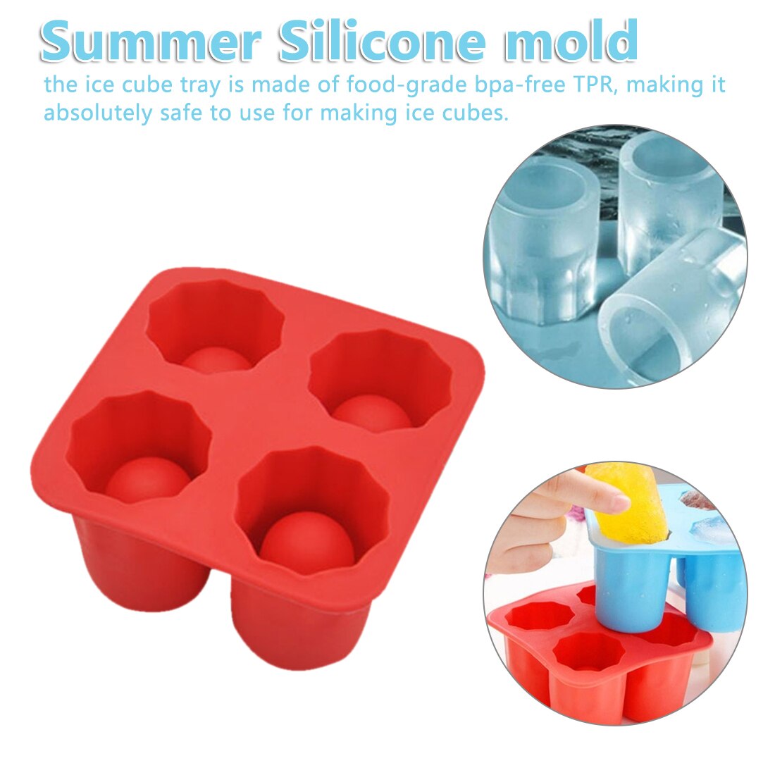 Glass Shape Silicone Ice Cube Maker