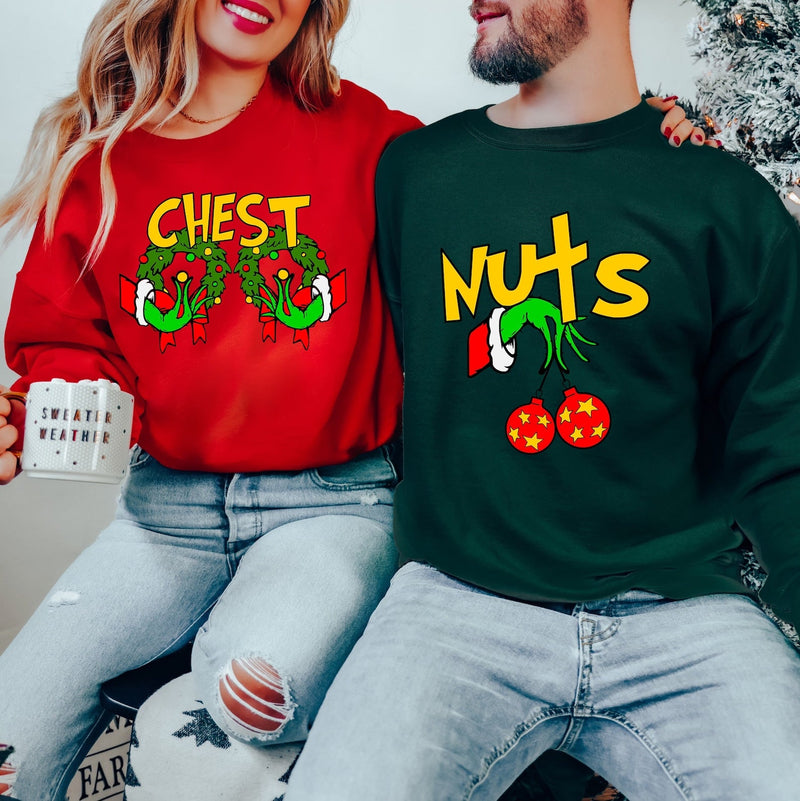 Chest Nuts Couples Sweatshirts Set